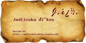Jedlicska Ákos névjegykártya