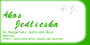 akos jedlicska business card